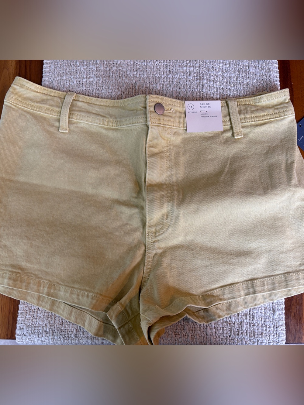 Universal Thread Pale Yellow Sailor-Style Denim Shorts